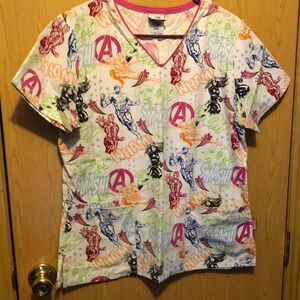 Avengers size small scrub top